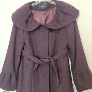 Mossimo Deep Purple Wool Blend Coat XXL